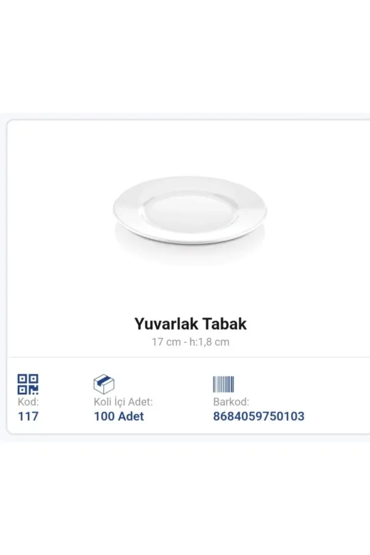 hürpa tedarik MLMSRV17-6 Formel Melamin Servis Tabaği 17Cm (Tatli) 6 Adet