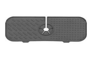 ideal standart 57855210125509780184975 Elastik Musluk Mat Su Tutucu Düzenleyici Silikon Kaydırmaz Mutfak Banyo Lavabo Tezgah Üstü Matı Açık Bej