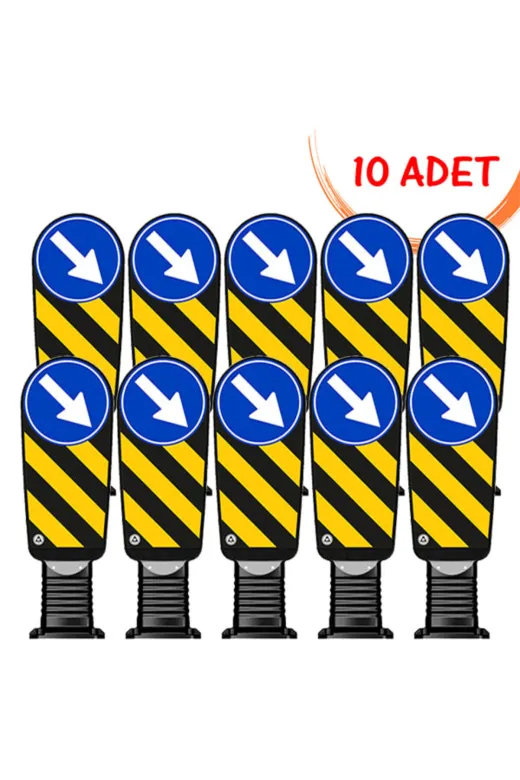 İlgi Trafik 12250 UB R-10 ADET Esnek Refüj Levha Esnek Refüj Başı Tabelası Refüj Dubası Levhası 100 Cm Evelux (Ø300Mm) 10 Adet
