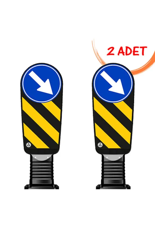 İlgi Trafik 12250 UB R-2 ADET Refüj Başı Nedir Esnek Refüj Başı Tabelası Plastik Refüj Başı Levhası 100 Cm Evelux (Ø300Mm) 2 Adet