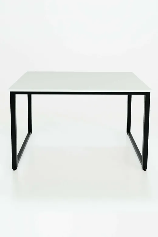 İlgi Trafik Beyaz Çalışma Masasıı Çalışma Masası Beyaz Ahşaplı Ofis Masası Metal Ayaklı Mutfak Masası 60X120 Cm