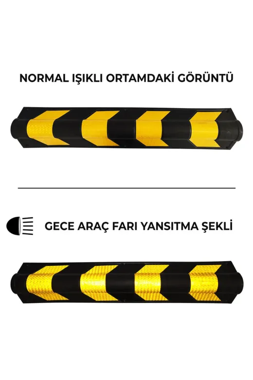 İlgi Trafik KKK-01-10ADET-TR Kauçuk Otopark Köşe Kolon Koruyucu Oval Otopark Kolon Koruma (10 Adet)
