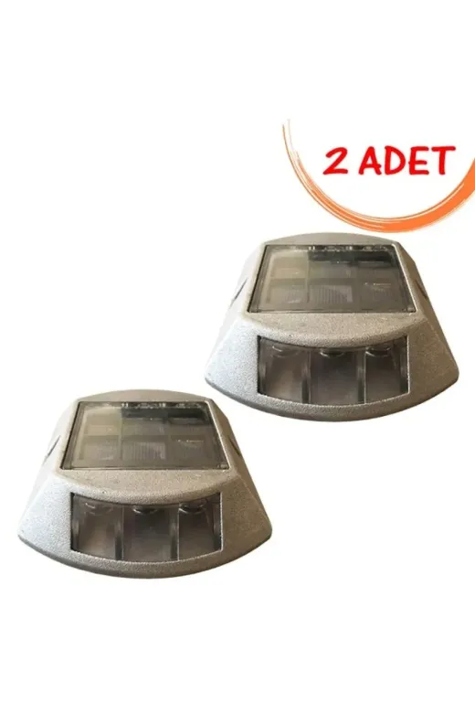 İlgi Trafik LT-1501-2 ADET-KIRMIZI Alüminyum Yol Butonu Güneş Enerjili Yol Butonu Ledli Solar Buton Kırmızı (2 Adet)