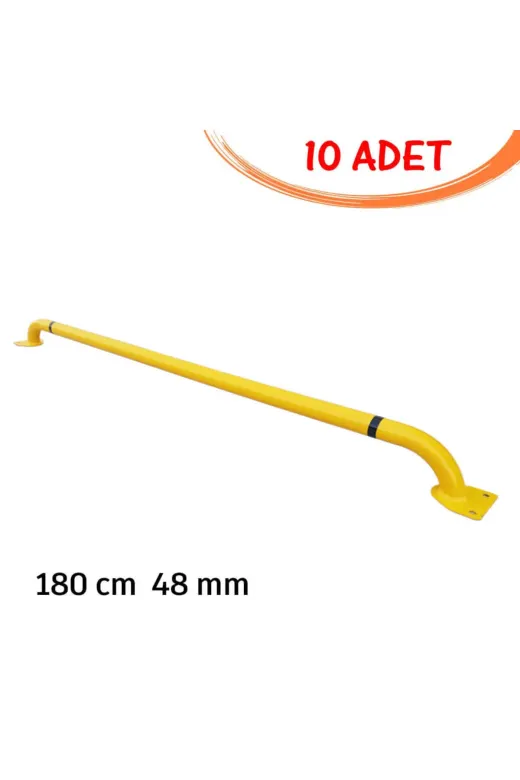 İlgi Trafik OAS-100-10ADET-2.5MM-SARI Otopark Stoperi Üretimi Araç Park Stoperi Lastik Sonlandırma Demiri 180 Cm Ø48Mm 2.5Mm Sarı (10 Adet