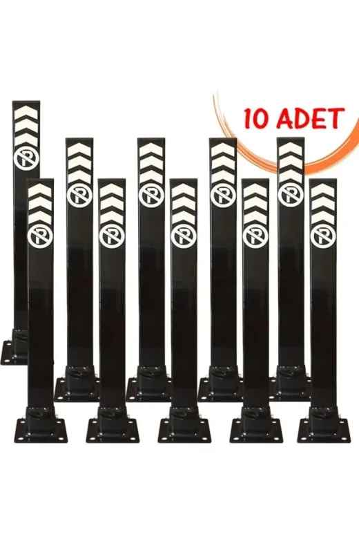 İlgi Trafik PB-003-10 ADET Kilitli Otopark Direği Montajı Katlanır Bariyer Kilitli Yatar Park Bariyeri Fiyatı 60 Cm (10 Adet) S