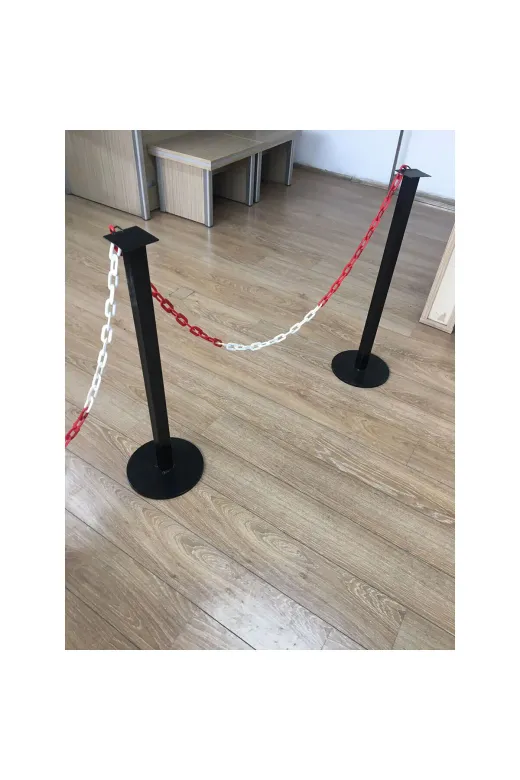 İlgi Trafik SB-200-1.5MM Güvenlik Şeridi Yönlendirme Bariyeri Zincirli Metal Duba Demir Bariyer 86 Cm 1.5Mm