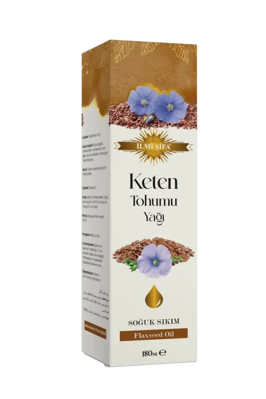 İLMİ ŞİFA Keten Tohumu Yağı %100 Saf, Doğal Keten Tohumu Yağı 180 Ml Soğuk Sıkım