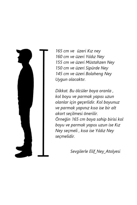 İMECE 153-05-0297s Elif Ney - Vav Serisi Mansur Ney (La) Sağ El Üstte - Anahtarlık Hediyeli