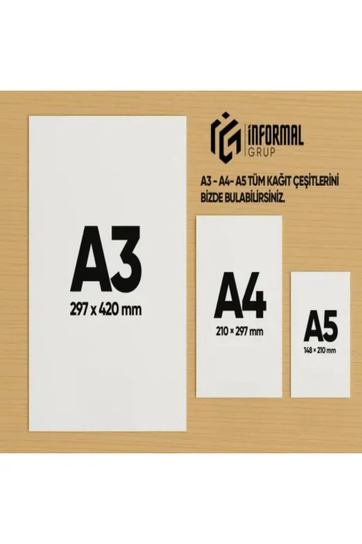 İnformal Yayınları İnfcopyA3-300grFOTO200PK İnformal Fotokopi Kağıdı Premium Kalite A3 300 Gr Parlak Kuşe 200 Yaprak 1. Hamur