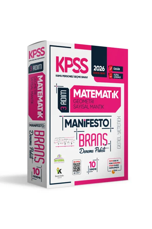 İnformal Yayınları KPSSMATMANİFESTODNM4044 2026 Kpss Matematik 3 Adım Manifesto Branş Deneme Paketi 10Lu Dijital Çözümlü (Sayısal Mantık Dahil)
