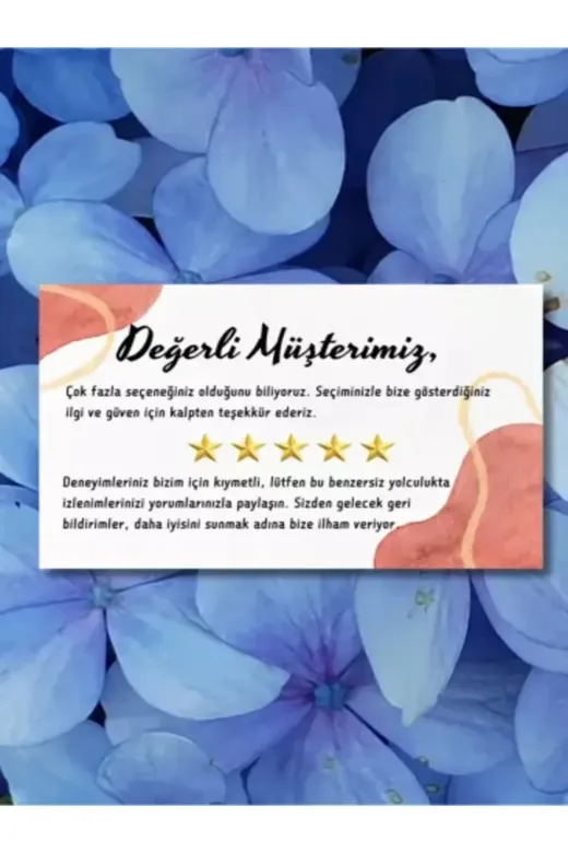 İnformal Yayınları TŞKkartMATkuse300LU300gr Değerli Müşterimiz Temalı Renkli Teşekkür Ve Yorum Artırıcı Kart 300 Adet 8X5Cm Yüksek Kalite 300 Gr