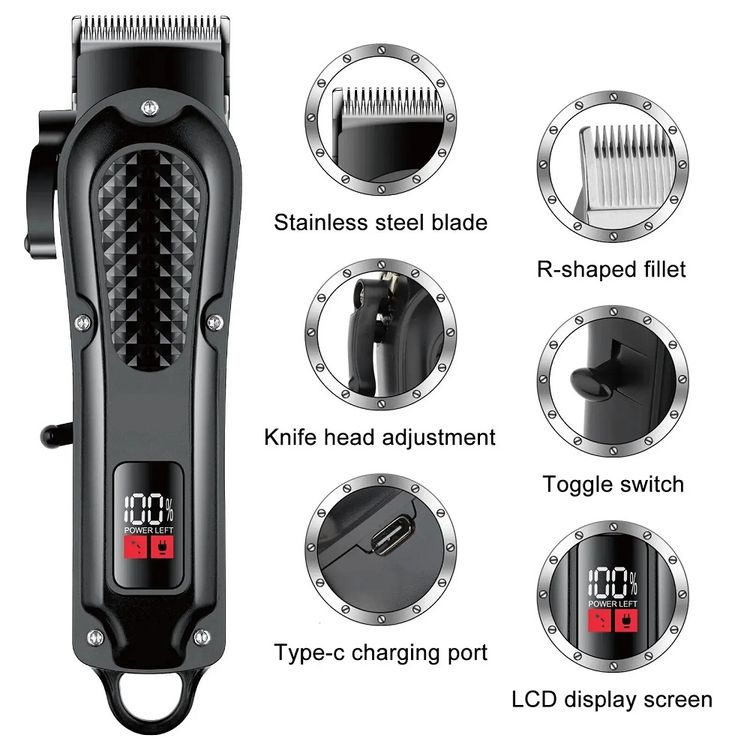 Insua Hk-750 Saç Sakal Tıraş Makinesi Şarjlı Lcd Ekran Professional