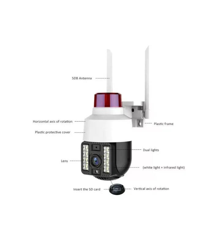 INT-CMR21 SD-kart destekli Hareketli Sesli Gece Renkli PTZ Akıllı Wifi Güvenlik Kamerası (4745)