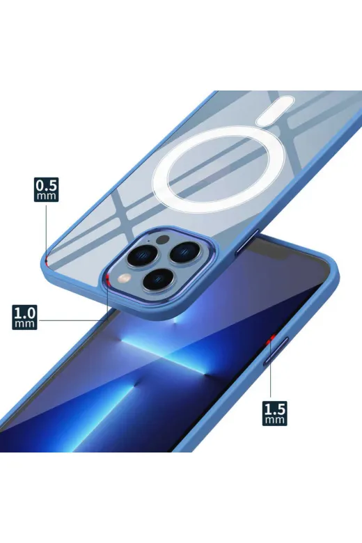 Iphone 14 Pro Max Uyumlu Wireless Şarj Özellikli Zore Krom Magsafe Silikon Kılıf-Lavendery Gra