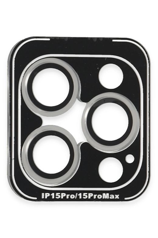 iPhone 15 Pro Max PVD Metal Kamera Lens - Gümüş