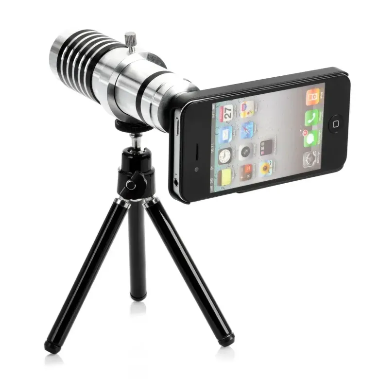 İphone5,5s,i̇phone4.4s Için Alüminyum 14x Optik Zoom Yakından Görüntü Çekme Dürbün