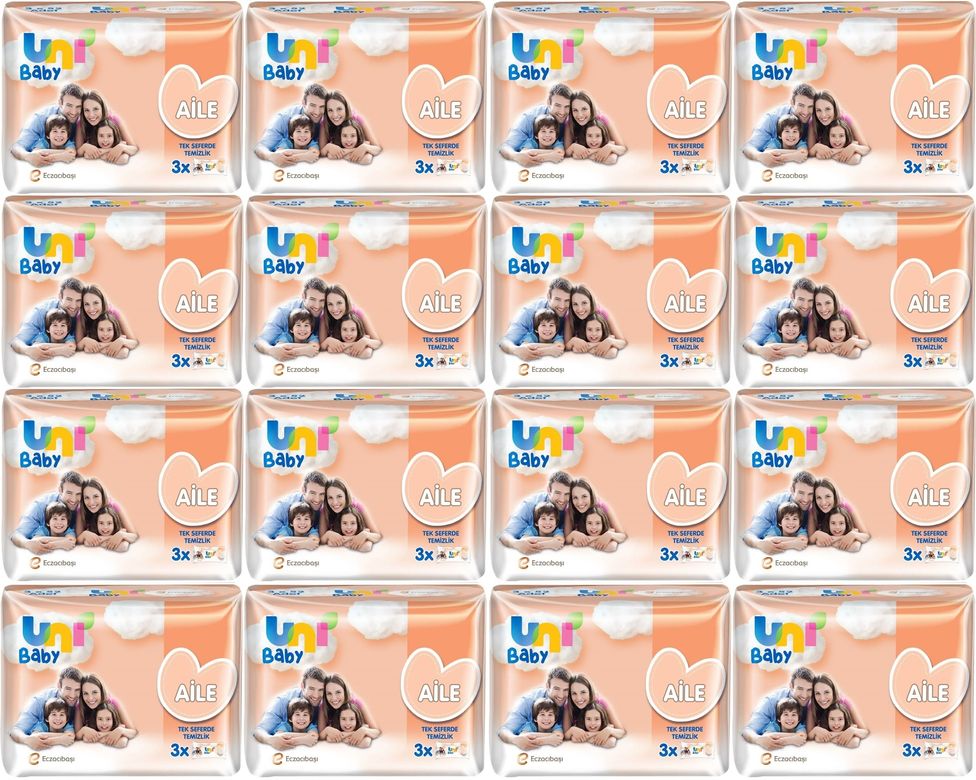 Islak Havlu Mendil Aile 52 Yaprak (48 Li Set) 2496 Yaprak (16PK*3)