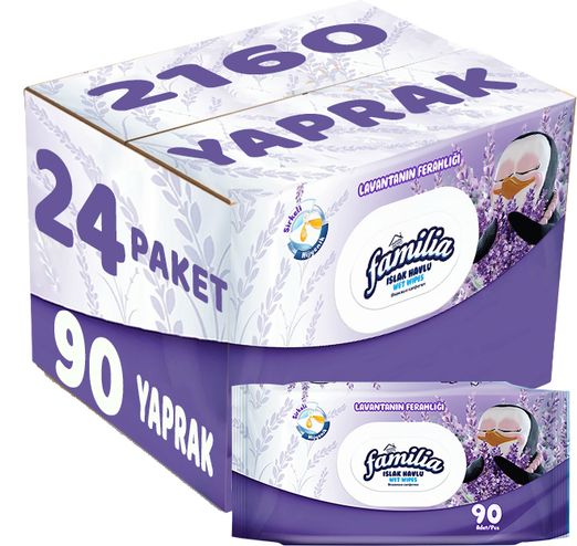 Islak Havlu Mendil Lavantanın Ferahlığı 90 Yaprak 24 Lü Set 2160 Yaprak