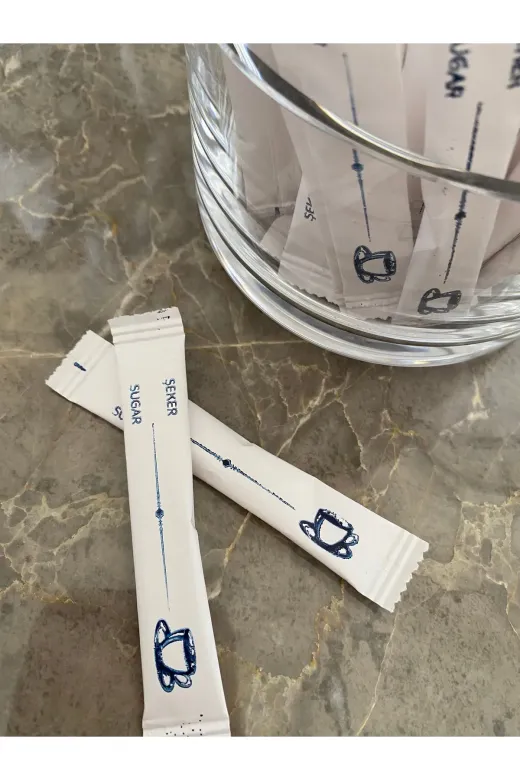 Islakmendilcim TYBCO9CG0RV5O5OR49 Alazpack Stick Şeker Beyaz Baskılı 3Gr 100 Adet