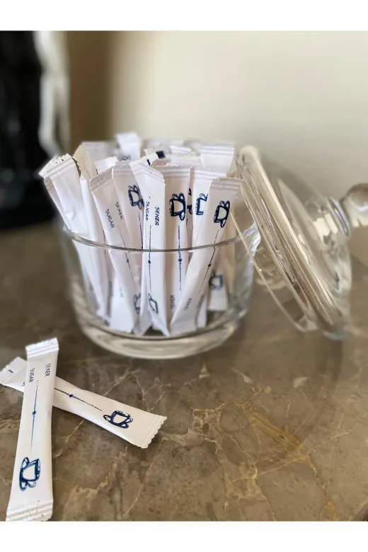 Islakmendilcim TYBCO9CG0RV5O5OR49 Alazpack Stick Şeker Beyaz Baskılı 3Gr 100 Adet