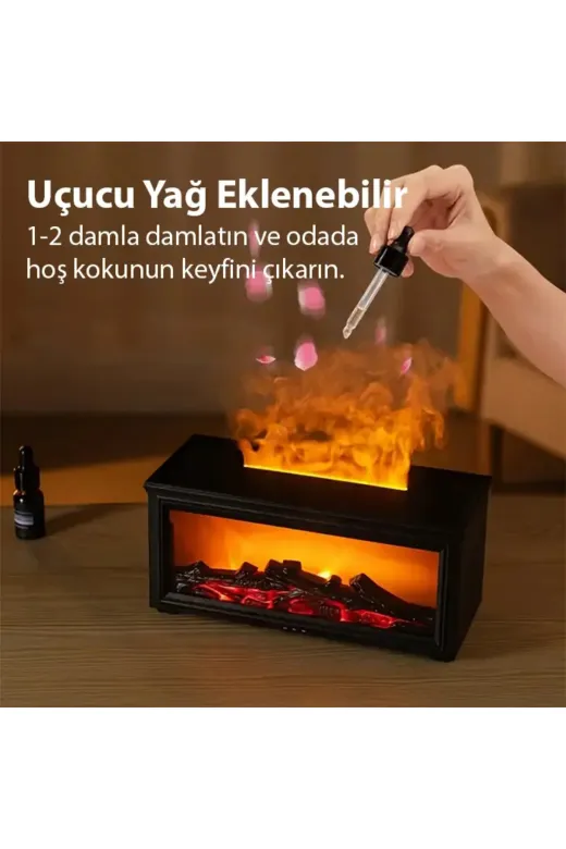 İsmiyle Al HS2705-2734 Ezere A4 Şömine Esintili Aromaterapi Difüzörü Ultrasonik Hava Nemlendici-(5775)