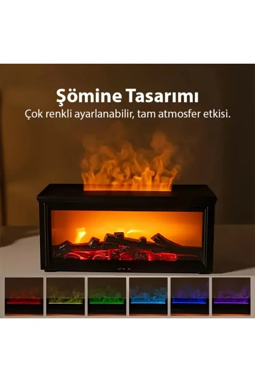 İsmiyle Al HS2705-2734 Ezere A4 Şömine Esintili Aromaterapi Difüzörü Ultrasonik Hava Nemlendici-(5775)