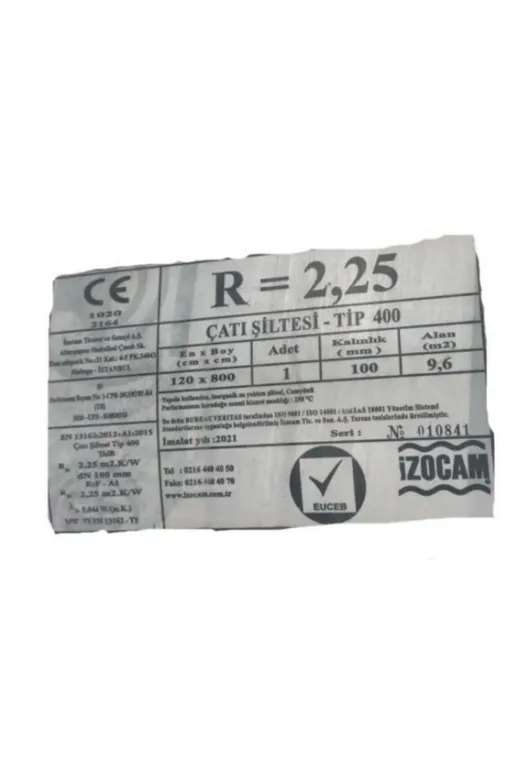 İzocam GY-CS1003 Cam Yünü Çatı Şiltesi 10 Cm Kalınlıkta 9,6 M2