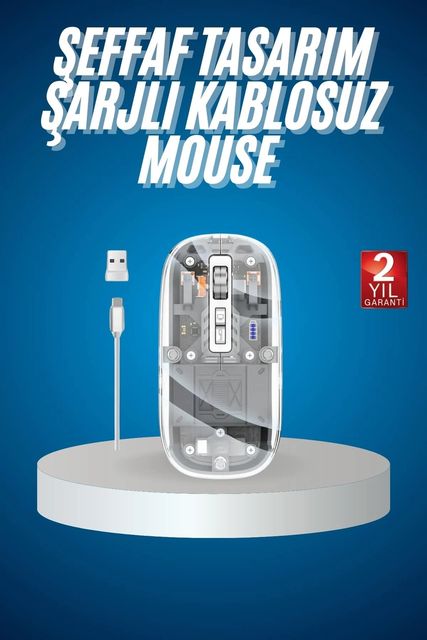 just cheap store 124072334 Sessiz Tıklama Çift Modlu Bluetooth Ve Alıcı Şeffaf Mouse Fare 06332412