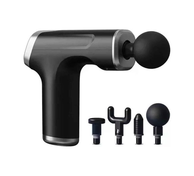 just cheap store 25DYMUUCZZZKH800MASAJJJ3 Şarjlı Masaj Tabancası 4 Başlıklı Mini Masaj Tabancası Ve Masaj Aleti Açık Lacivert