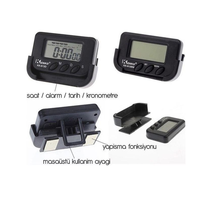 just cheap store 474189E02YT1235 Ev Ve Araç Tipi Dijital Saat Kronometreli Alarmlı Pilli Saat 4741 Antik Pirinç