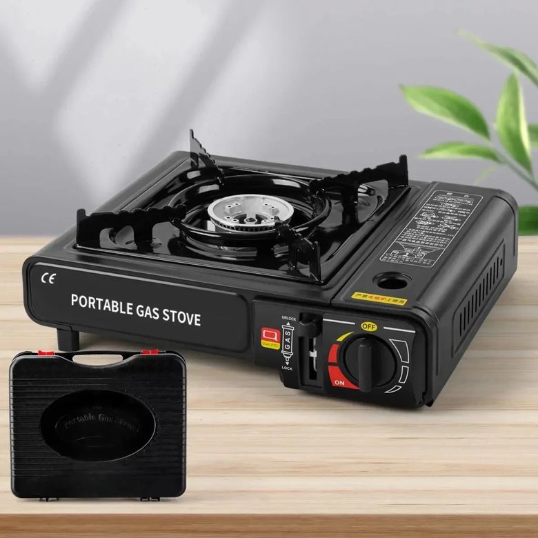 just cheap store 474189GTA16380 Tekli Portatif Ocak Gaz Stop Emniyetli 4741 Açık Mavi - Koyu Gri