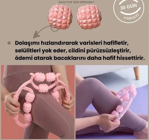 just cheap store 474189GTA16426 9 Tekerlekli Yoga Fitness Silindiri Roller 4741 Açık Mavi