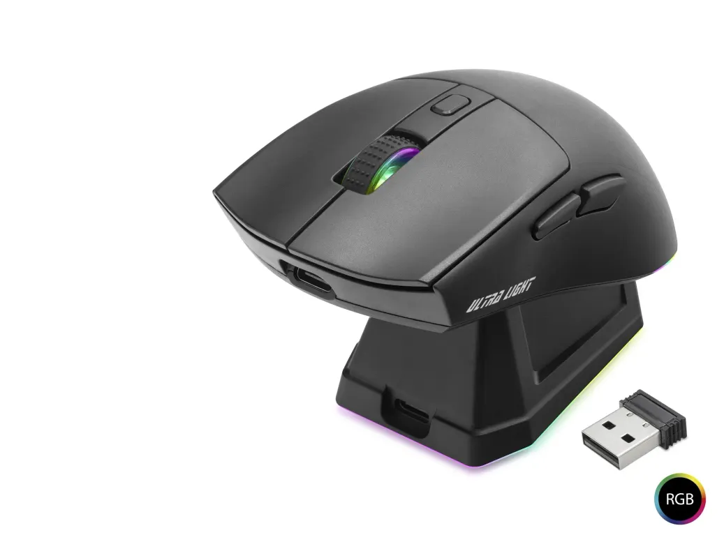 Kablosuz Rgb Mouse Şarj Standlı - Siyah MF1215B