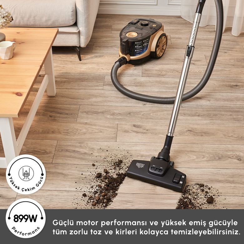 Karaca 9saCgf5hdp Vantuz High Force F2 Matte Mineral Gold Elektrikli Süpürge