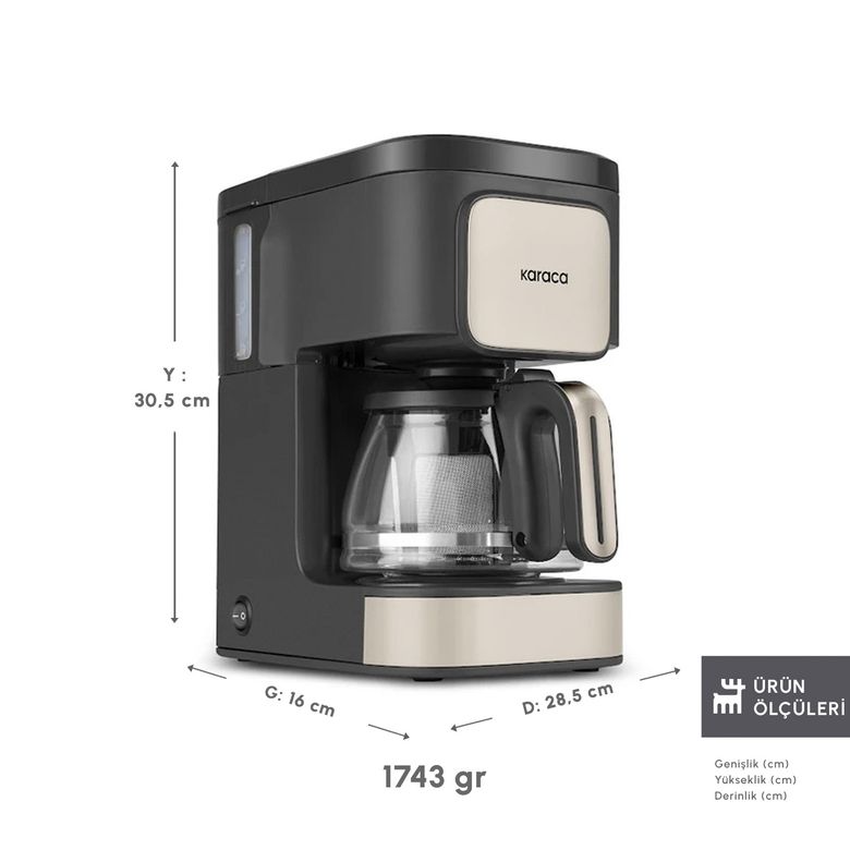 Karaca FJHGNJIO Ust Coffee Aroma 2 In 1 Filtre Kahve Ve Çay Demleme Makinesi Bej