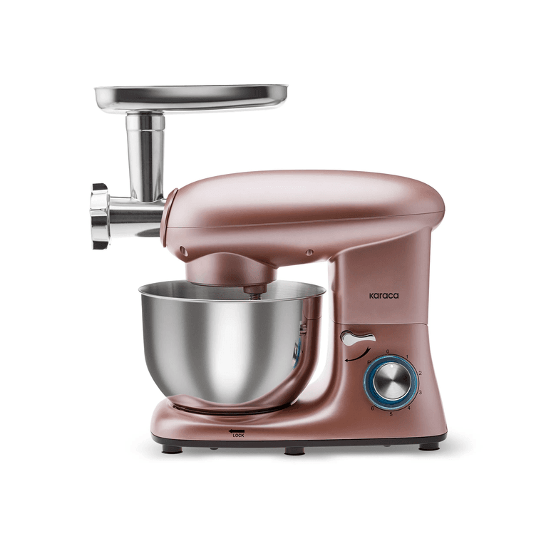 Karaca gyfefhefhı Multichef Kıyma Çekme /sucuk-Sosis/içli Köfte Aparatlı Hamur Yoğurma Makinesi Rosegold 1900W 5,5L