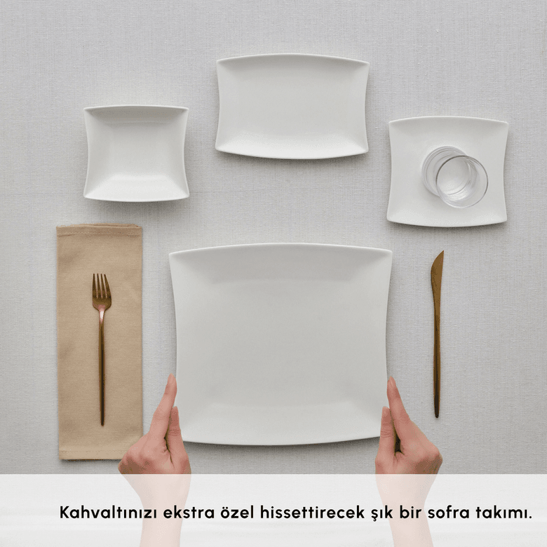 Karaca hffhgjgndf Forever Bone New Perfect White 26 Parça 6 Kişilik Kahvaltı Takımı