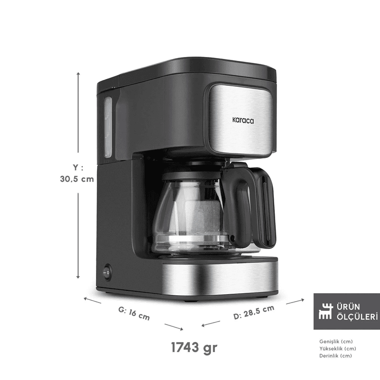 Karaca HFOJPOP Just Coffee Aroma 2 In 1 Filtre Kahve Ve Çay Demleme Makinesi Inox