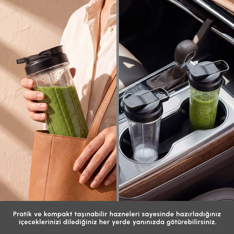 Karaca ııvfhvbd Blendfit Go Personal Kişisel Smoothie Blender Çift Hazne Antrasit 600Ml & 400Ml