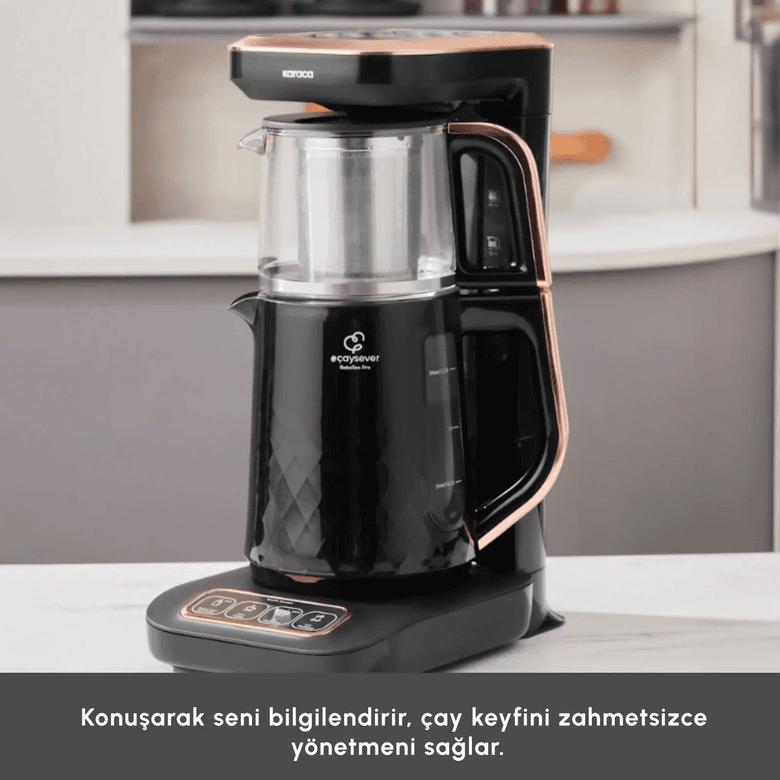 Karaca ıjgehueh Çaysever Robotea Pro Quartz 4 In 1 Konuşan Çay Makinesi Black Copper 6.999 Tl