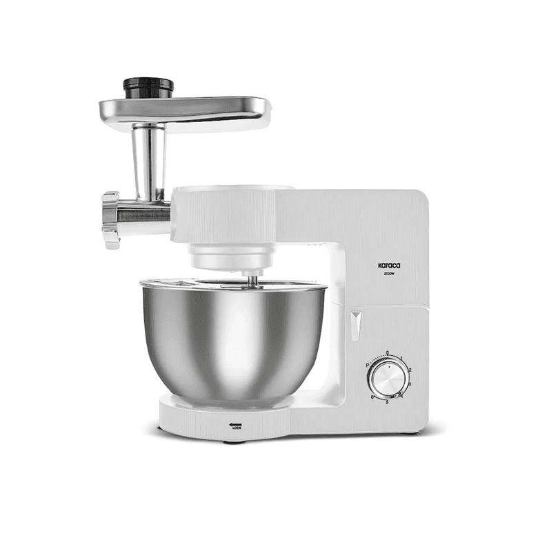 Karaca IOJJIORTHGF Multichef Ultra Kıyma Çekme/sucuk-Sosis/içli Köfte Aparatlı Hamur Yoğurma Makinesi Porcelain White 2000W 7L