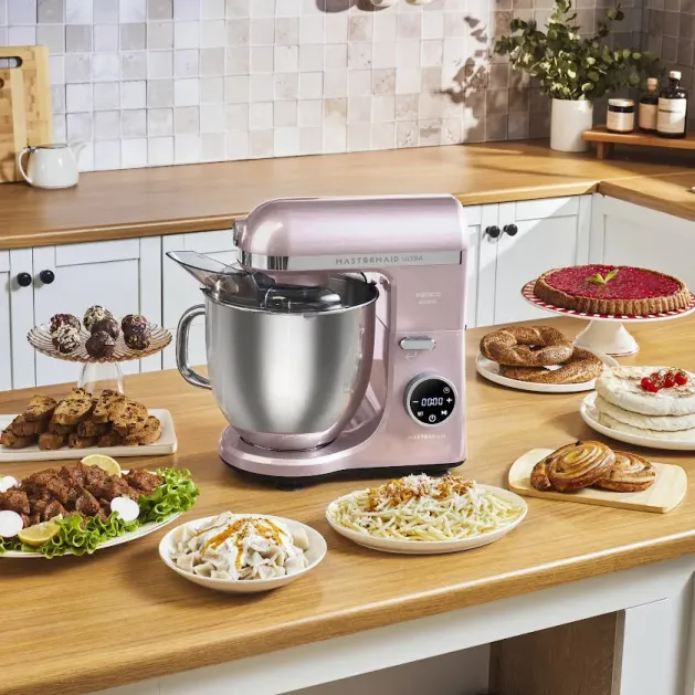 Karaca ogejıjoejoı Mastermaid Chef Ultra D2000W Dijital Ekranlı Hamur Yoğurma Makinesi Rosegold 7L