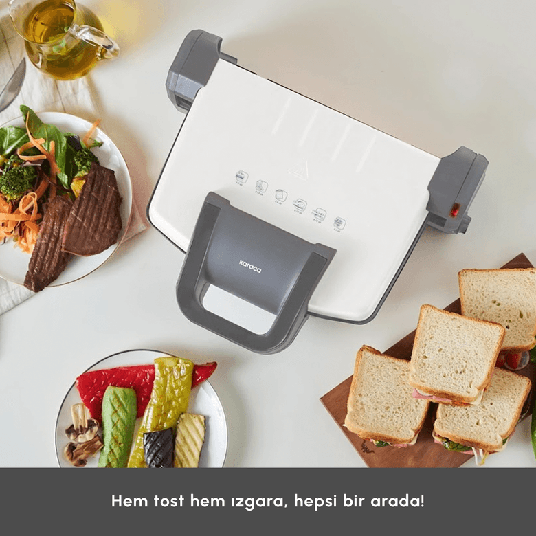 Karaca OPJROJIKPRHJIO Swiss 4 Dilim Kapasiteli Izgara Ve Tost Makinesi 1800W