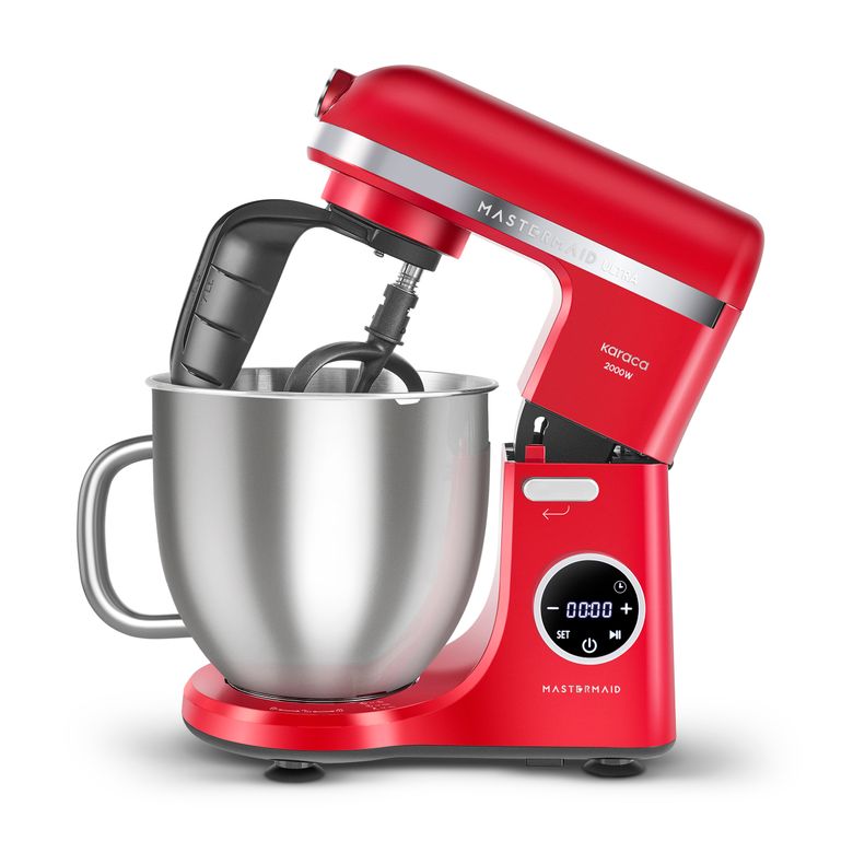 Karaca rghruıe Mastermaid Chef Ultra D2000W Dijital Ekranlı Hamur Yoğurma Makinesi Imperial Red 7L