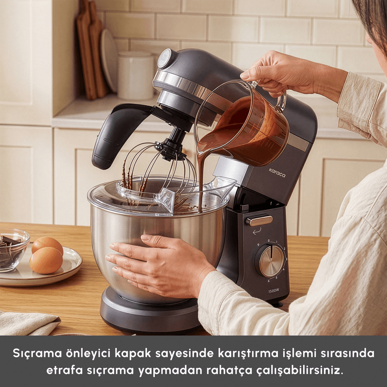 Karaca uwfıgugbv Mastermaid Chef Pro Çift Kollu Hamur Yoğurma Makinesi Space Gray 1500 W 5L