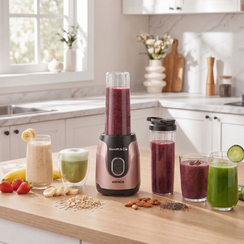 Karaca uy7feygehdjı Blendfit Go Personal Kişisel Smoothie Blender Çift Hazne Antrasit 600Ml & 400Ml