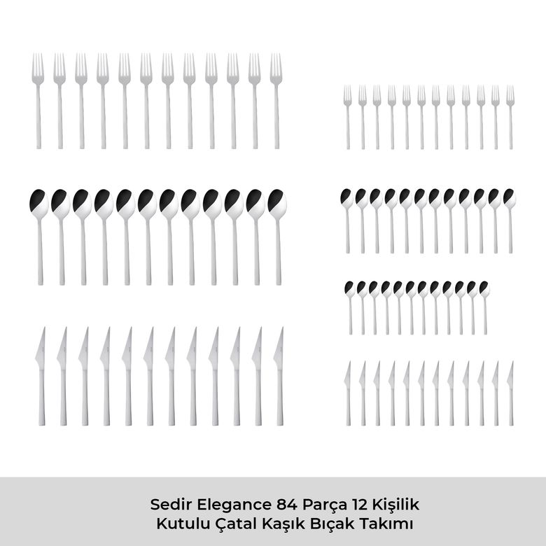 Karaca uytyıtıuutı Sedir Elegance 84 Parça 12 Kişilik Çatal Kaşık Bıçak Takımı