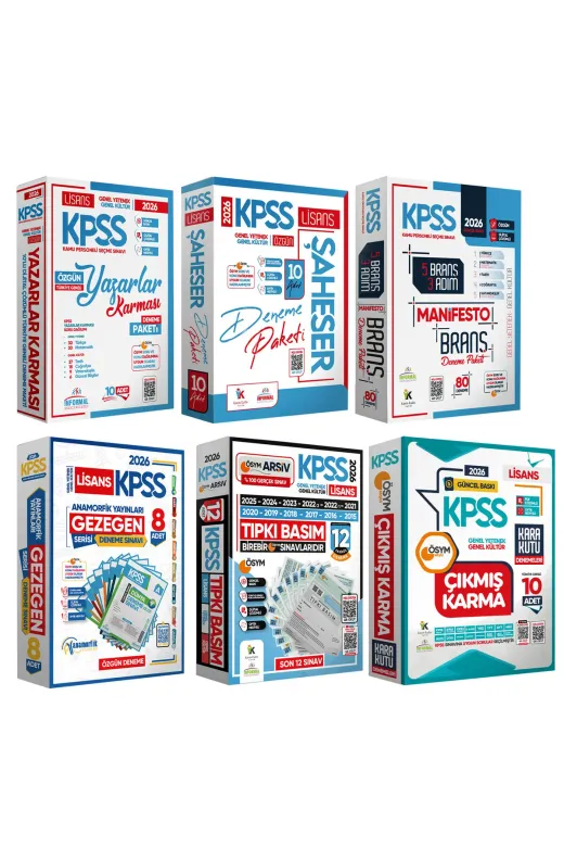 Karakutu Yayınları KPSSfullDNM6PKT4046 2026 Kpss Full 6Lı Özgün-Tıpkı-Karma-Çıkmış-Manifesto Güncel Türkiye Geneli Çözümlü Deneme Paketi