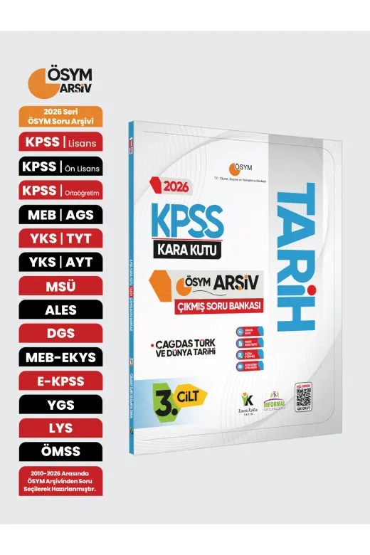 Karakutu Yayınları KPSStarıh3C4052 2026 Kpss Tarihin Kara Kutusu 3.cilt Ösym Çıkmış Soru Havuzu Bankası Konu Özetli Dijital Çözümlü
