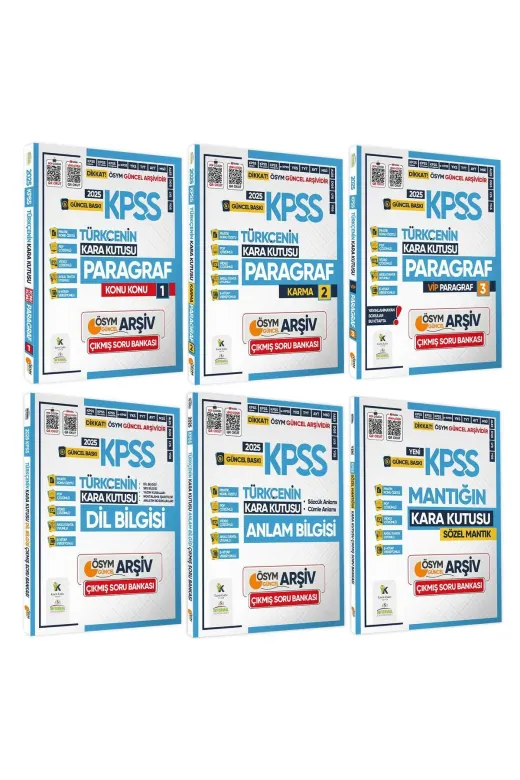 Karakutu Yayınları KPSSTurkce6lıALTINSet4050 2025 Kpss Türkçenin Kara Kutusu 6Lı Altin Set Ösym Çıkmış Soru Bankası Konu Özetli Pdf/video Çözümlü